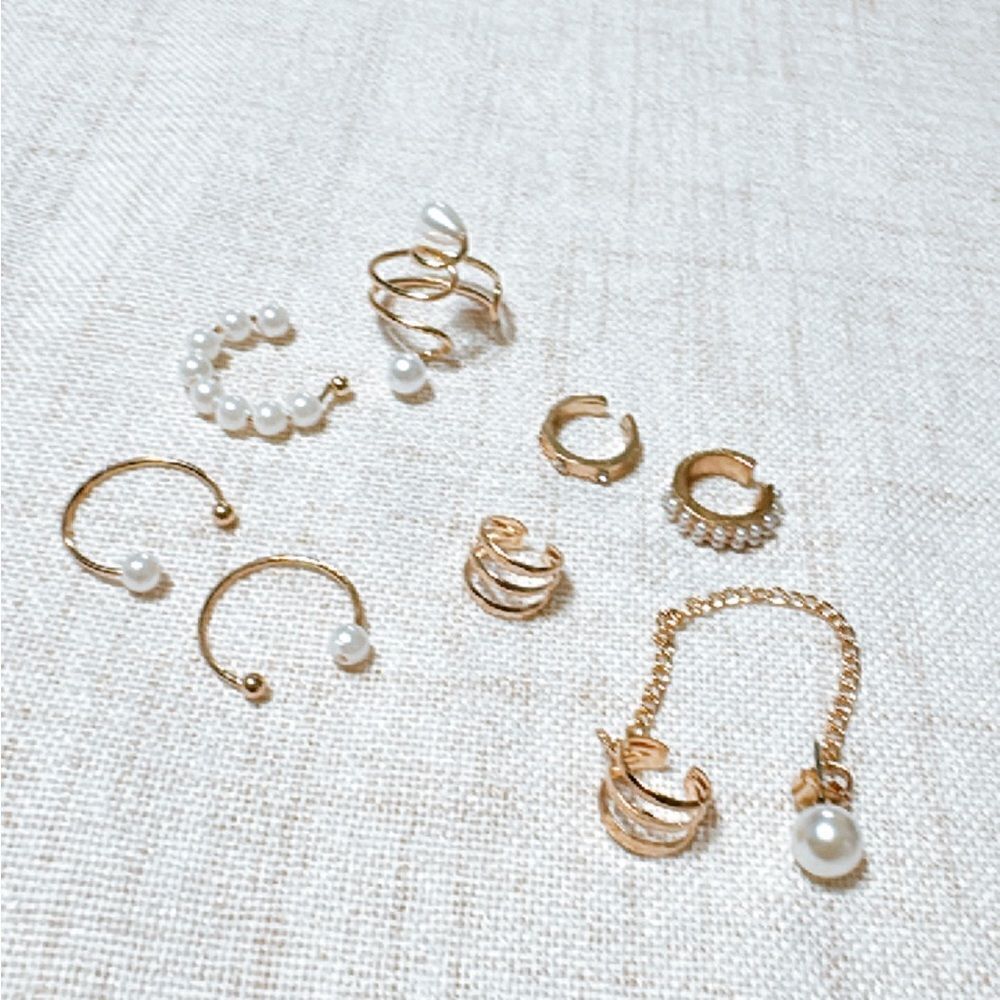 Pearl cuff earrings N598 - Picture 2 of 4